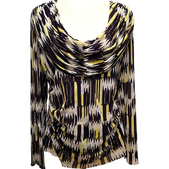 Piper & Sparrow Womens Plus Slouch Neck Long Sleeve Geometric Print Top Size 2X - Picture 1 of 9
